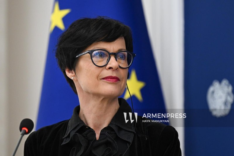 Флаги Евросоюза и Армении, символизирующие солидарность и сотрудничество в Дилижане