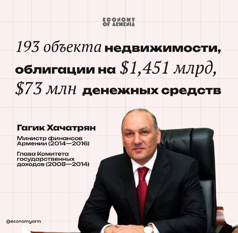 Экс-министр финансов Армении Гагик Хачатрян задержан: среди обвинений — растрата при строительстве учебного центра в Дилижане