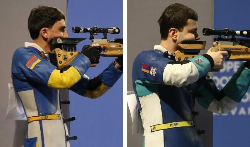 Гор Хачатрян на пьедестале чемпионата мира по стрельбе в Таллине